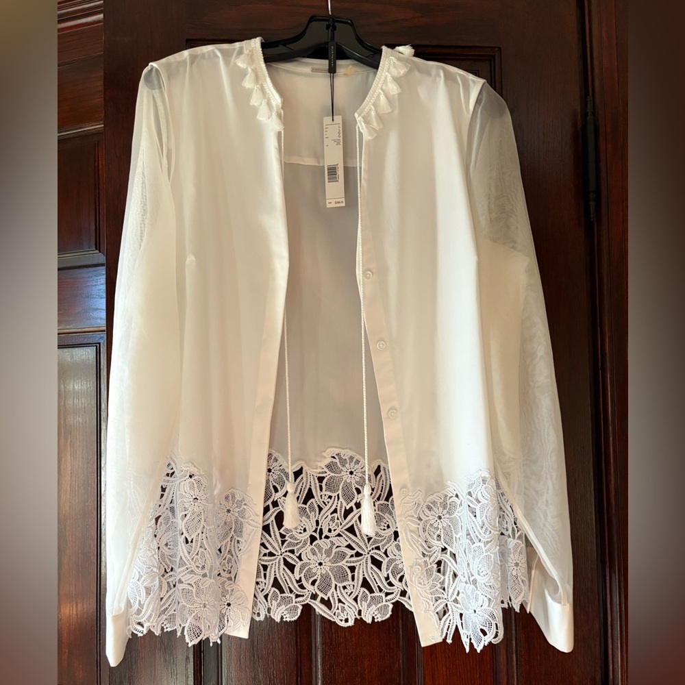 NWT Elie Tahari White Lydia Tunic